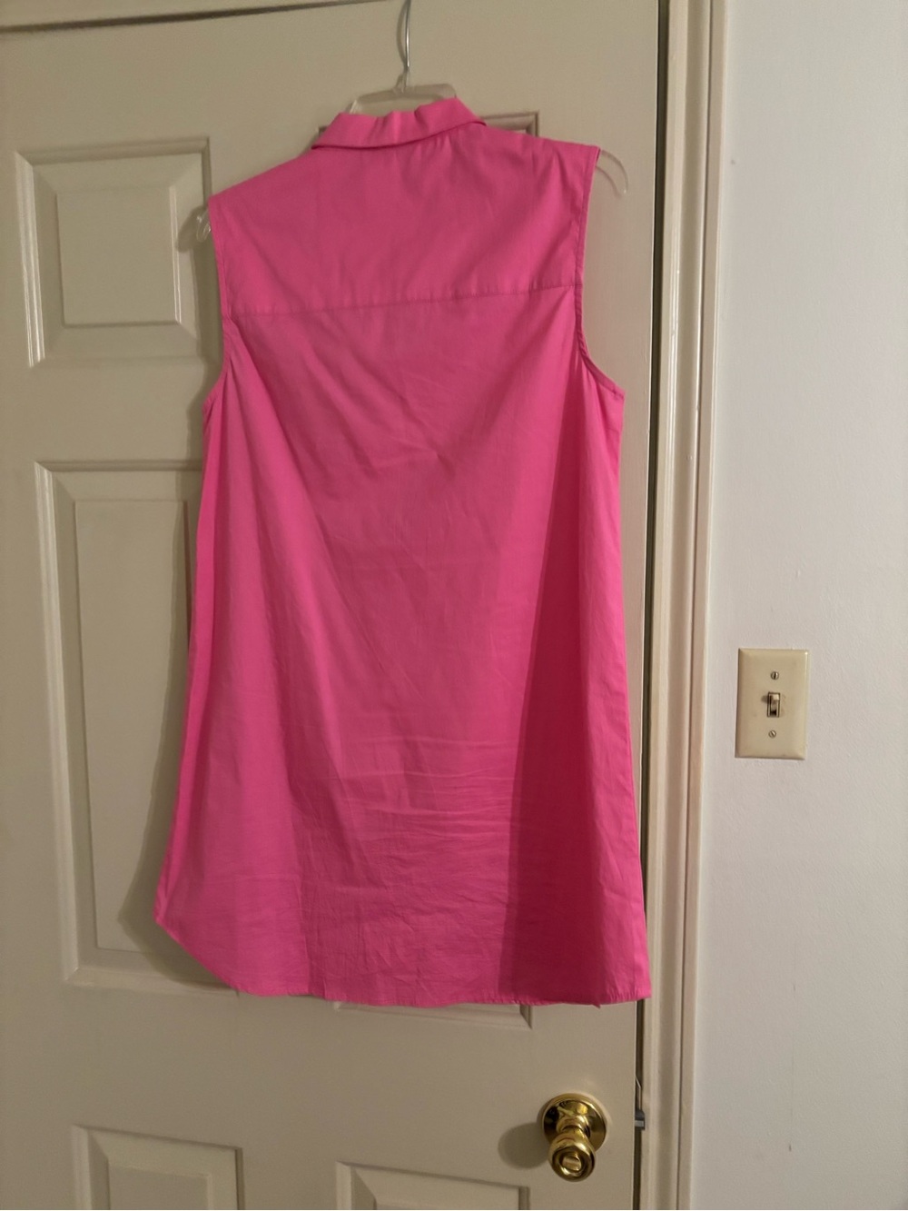 Sleeveless Pink Ruffle-Front Shirt Dress  Like New! - Picture 2 of 6